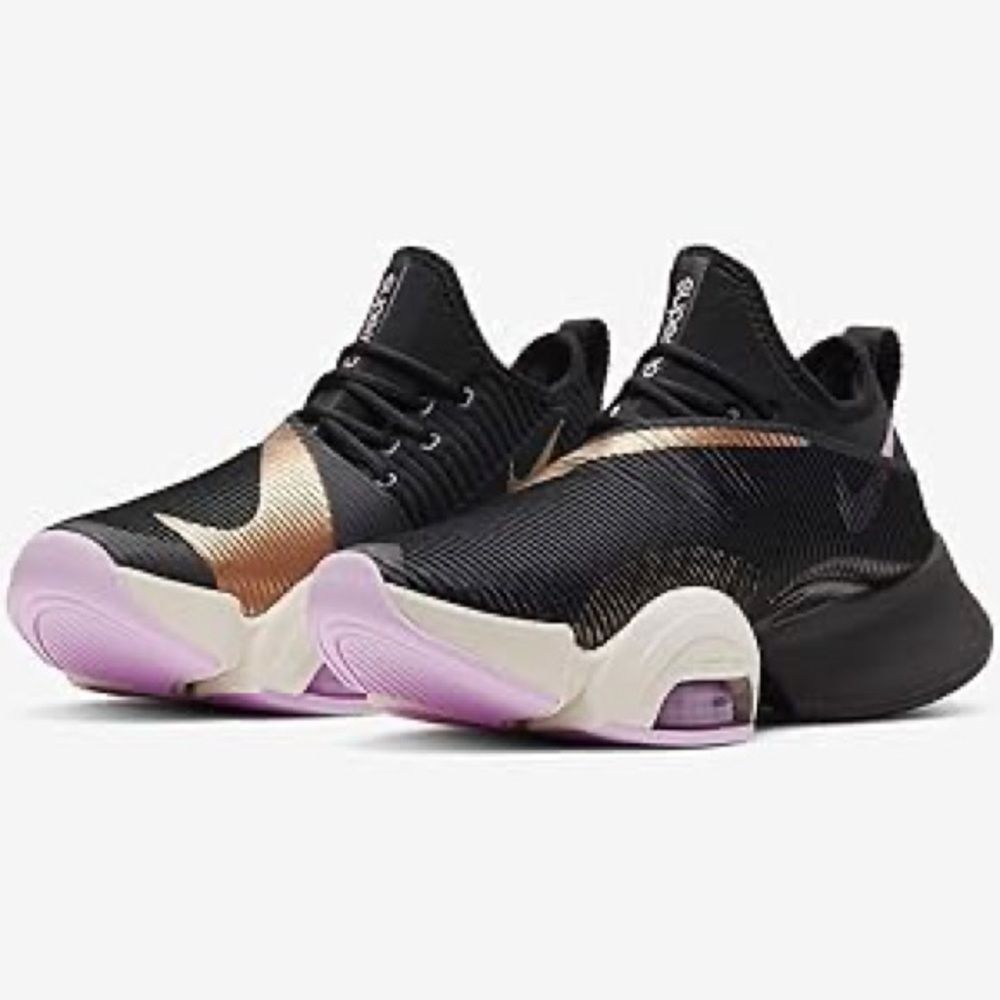 Nike Women’s Air Zoom Superrep Sneaker Black Rose Gold Pink 9.5